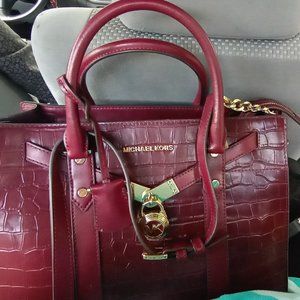 micheal kors  large purse  maroon gator